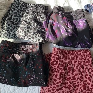 4 pairs of running shorts